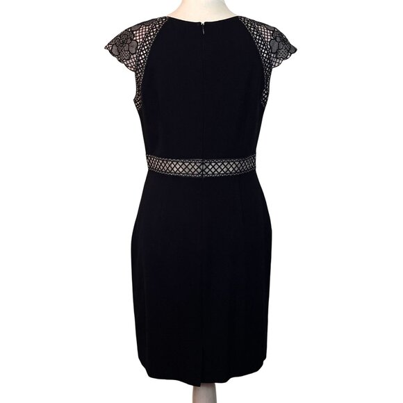 Antonio‎ Melani Black Lace Floral Dress 10 Dark Romantic Mob Wife Retro Glam MCM - Picture 5 of 12
